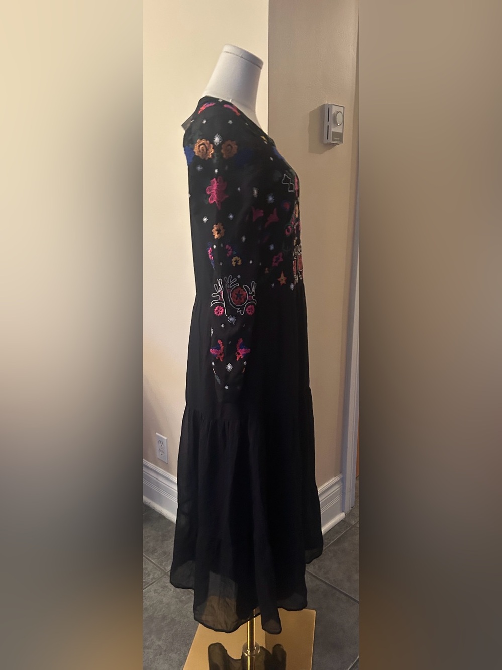 DESIGUAL Tulle Midi  Dress with colorful embroidery size extra small - Picture 14 of 16